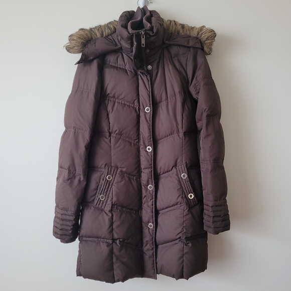ESPRIT Down Filled Quilted Brown Winter Coat Size 0 - Picture 2 of 7